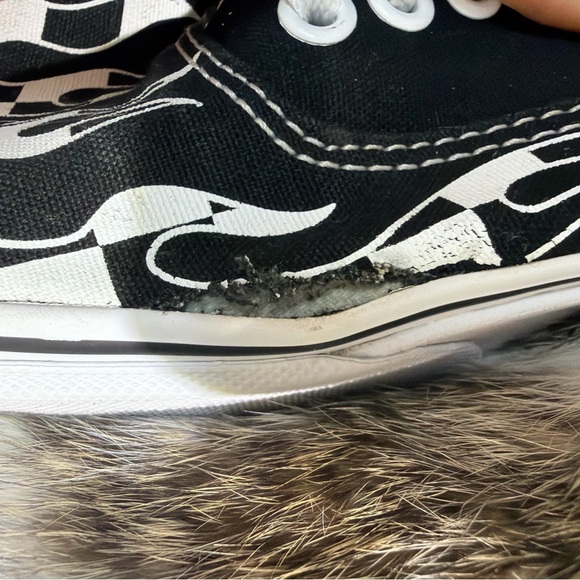 Vans Black and White Flame Checkered Sneakers - Picture 6 of 11